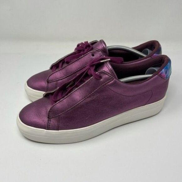 Keds womans platforms metallic purple leather us 7.5 BoxE - Picture 3 of 11